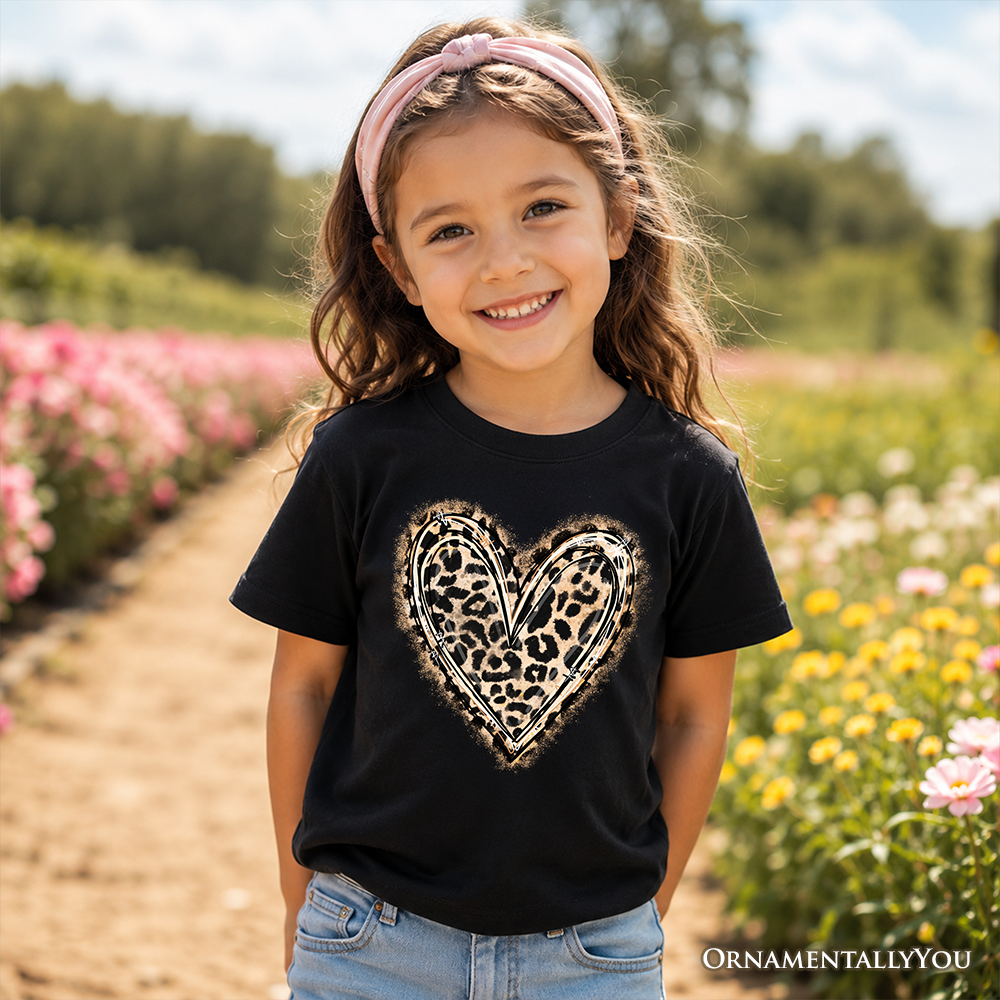 Kids Cotton Tee and Leopard Heart Valentine