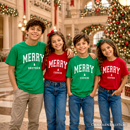 Kids Merry Cousin Retro Style and Christmas Tee