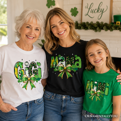 Kids Lucky Clover Tee and Bow for St Patricks Day