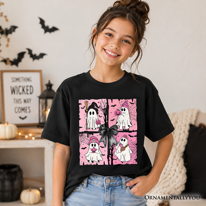 Pink Halloween Ghost Tee And Shirt For Kids
