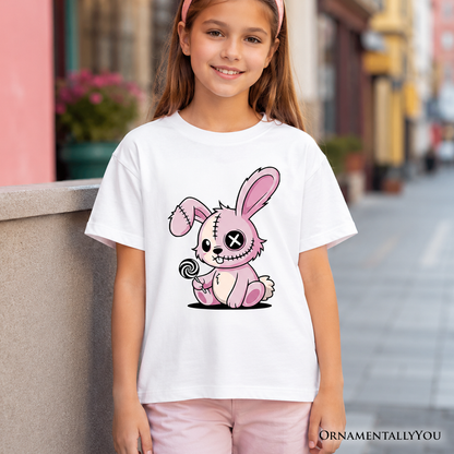 Pink Zombie Bunny Tee For Cute Kids And Halloween