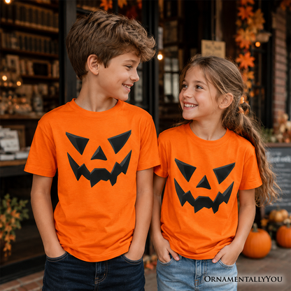 Kids and Teens Minimalist Pumpkin Face Tee
