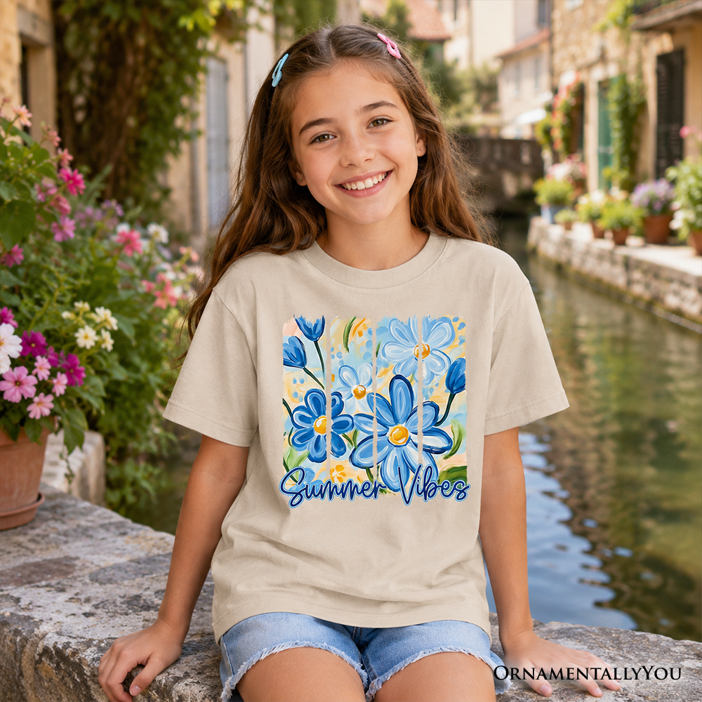 Kids Summer Brushstroke Floral Print Tee