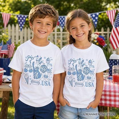 Kids USA Retro Coquette 4th of July Cotton Tee