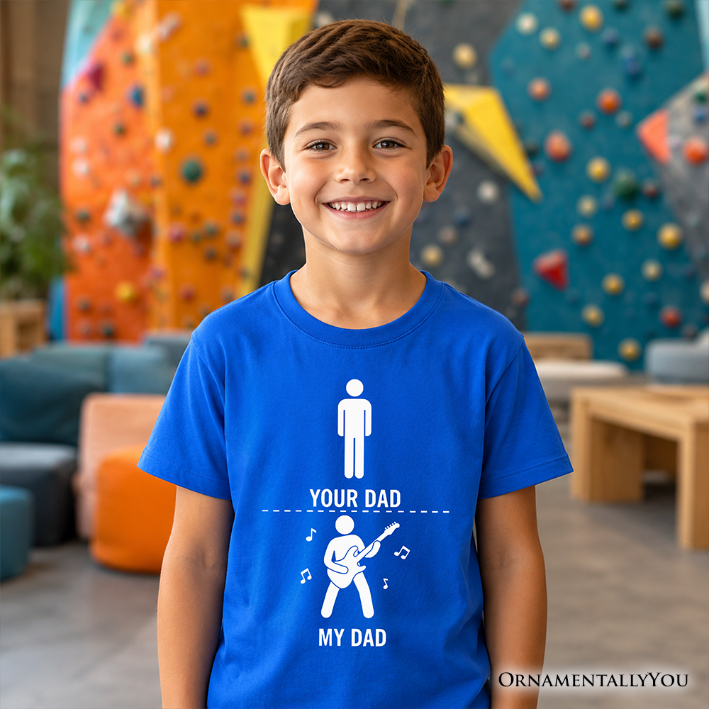 Official Kids vs Cool Dad Bass Guitar Rock Tee