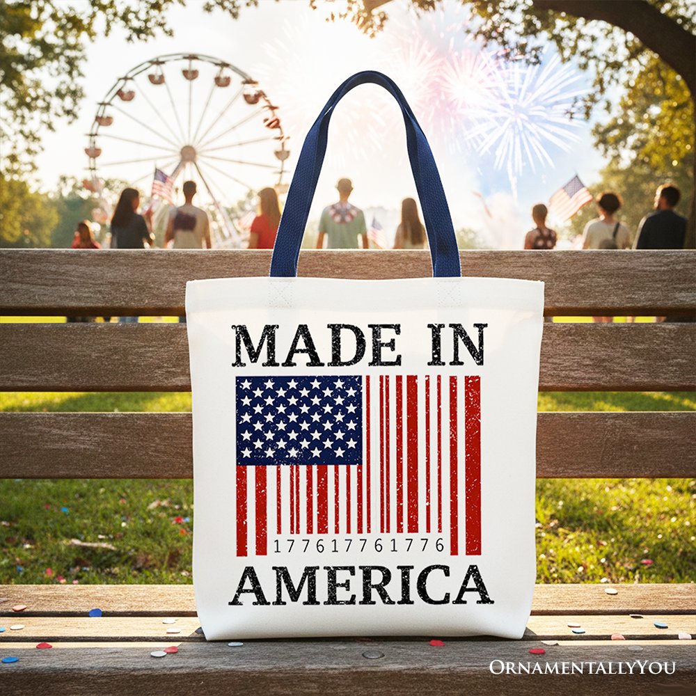 Patriotic American Barcode Canvas Tote Bag