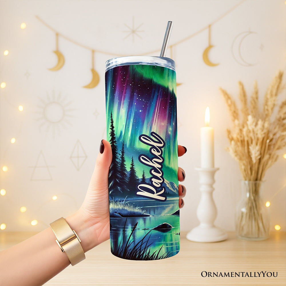 Majestic Moose and Northern Lights Tumbler