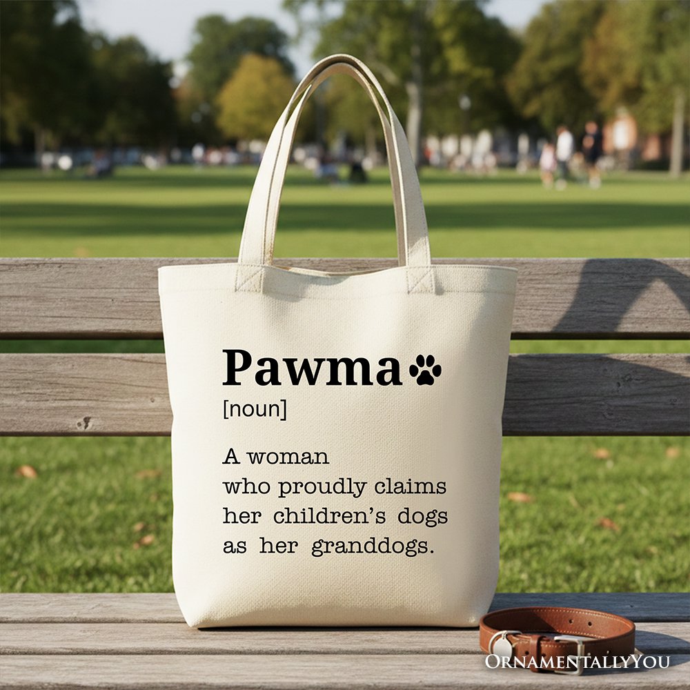 Spacious Canvas Tote Bag For A New Dog Mom