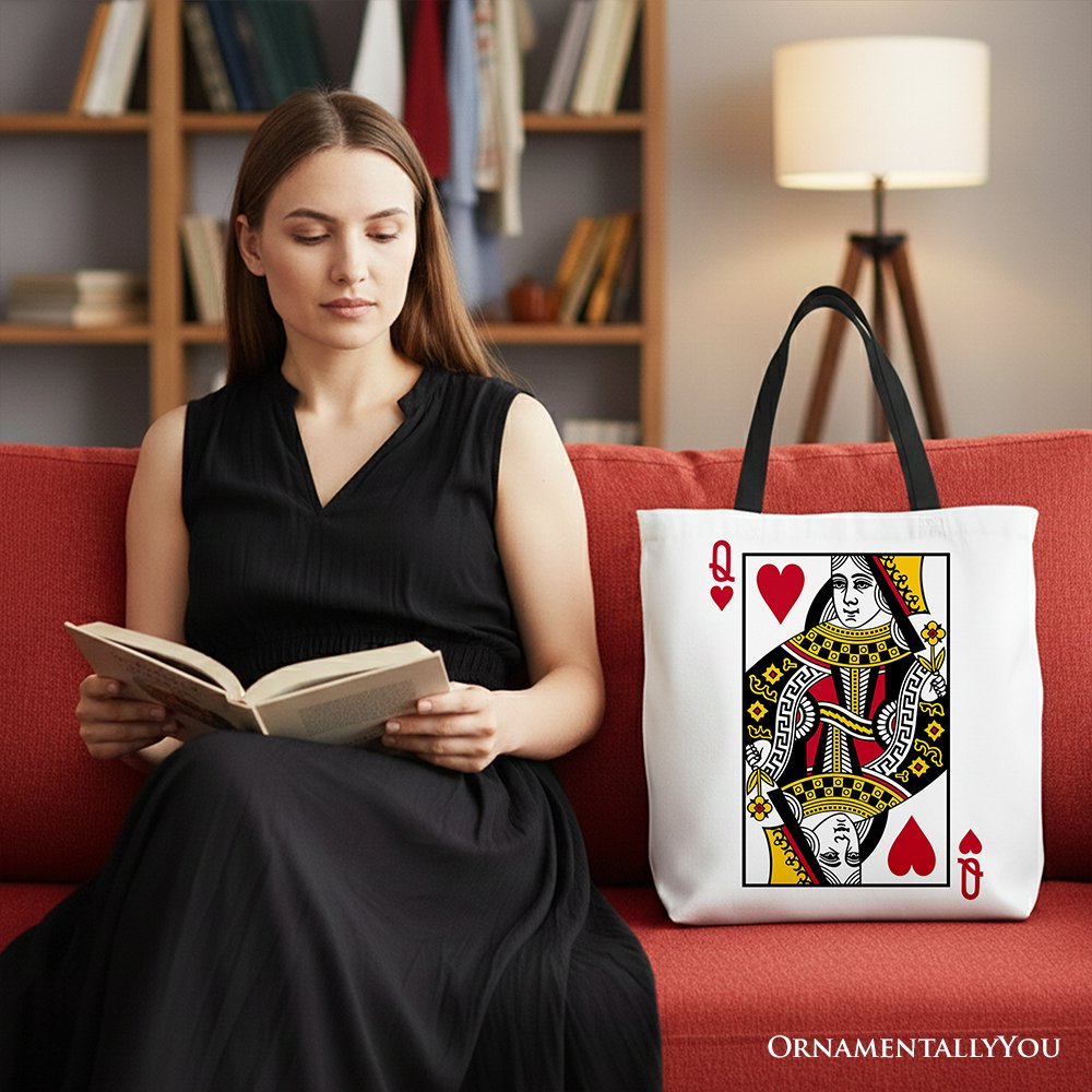 A Royal Queen Hearts Crown Canvas Tote Bag