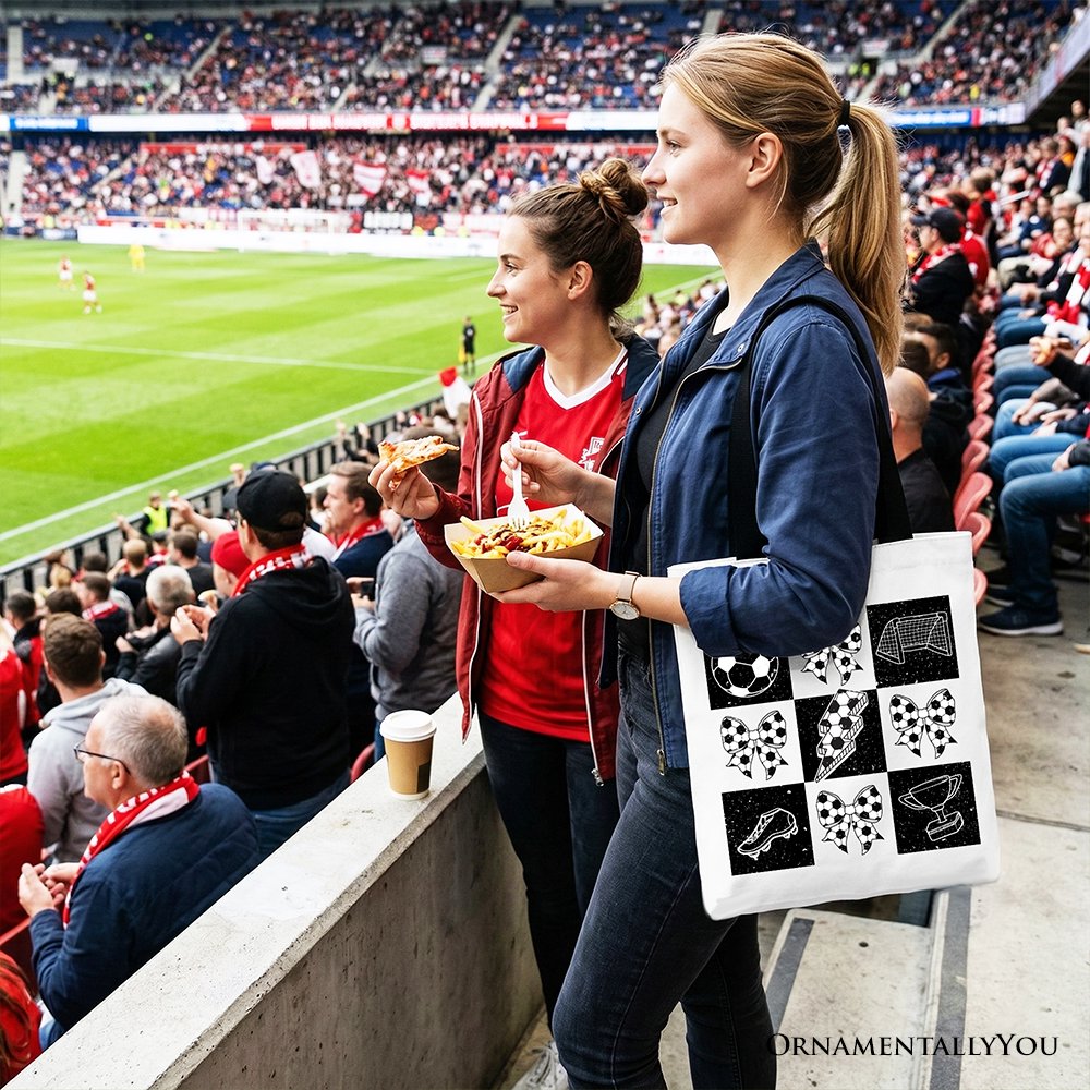 Retro Checkered Soccer Tote and Canvas Game Day