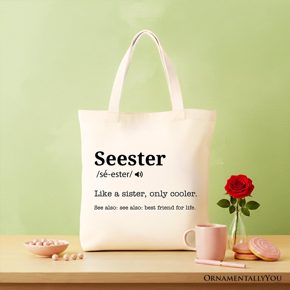 Seester Definition Canvas Tote Bag for a Sister