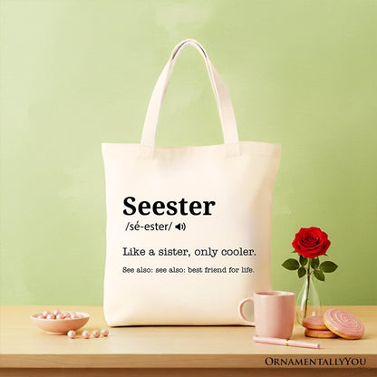 Seester Definition Canvas Tote Bag for a Sister