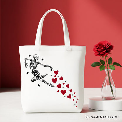 Skeleton Hearts Valentine Tote Bag for Women