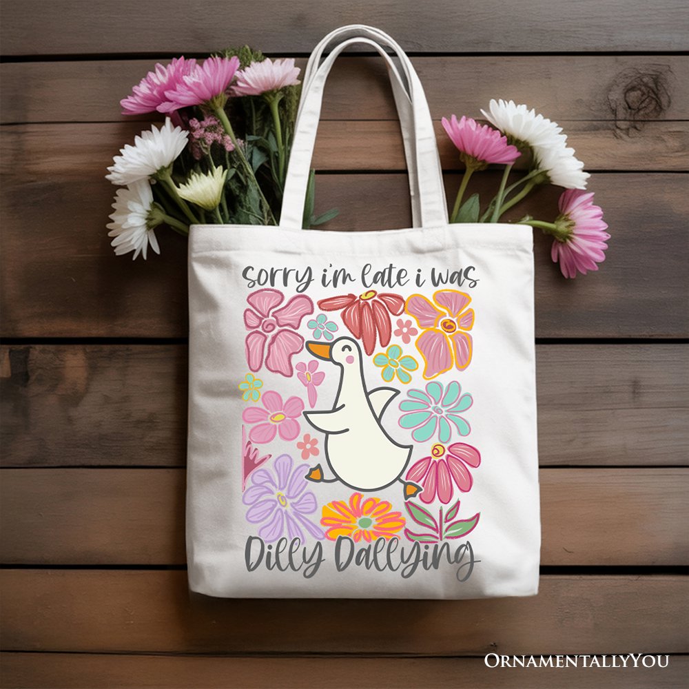 Dilly Dallying Goose Canvas Tote Bag and Gift