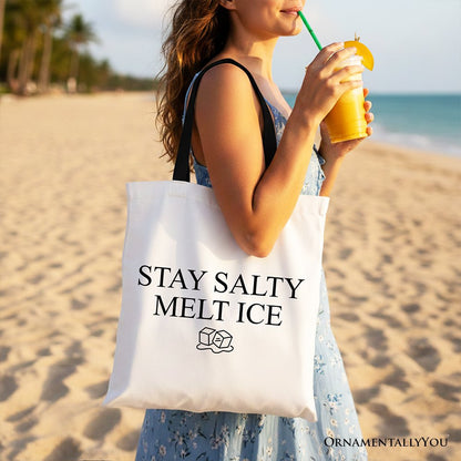 Stay Salty Melt Ice Canvas Tote Bag and Handles