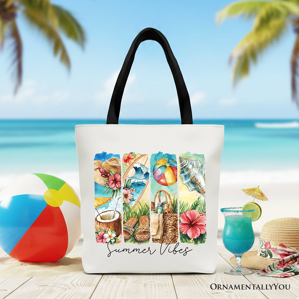 Summer Canvas Tote Bag and Coconut Flowers