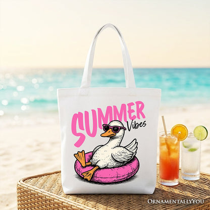 Durable Canvas Goose Tote Bag for Summer and Fun