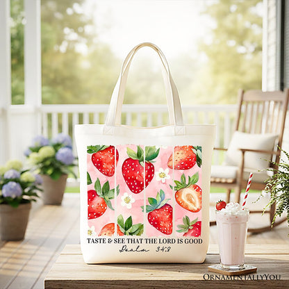 Strawberry Canvas Tote Bag and Christian Faith