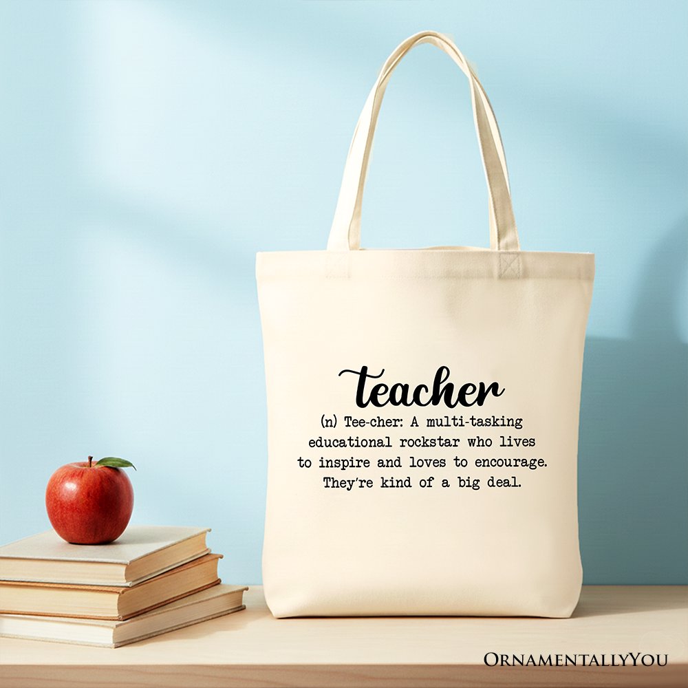 Teacher Definition Canvas Tote Bag and Educators