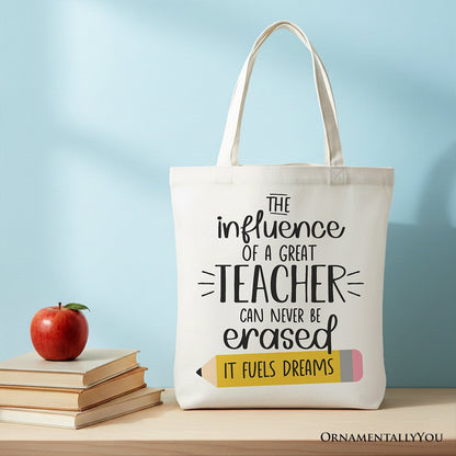 Great Teacher Canvas Tote Bag and a Gift