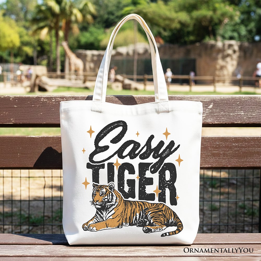 Retro Tiger Grunge Canvas Tote Bag And Style
