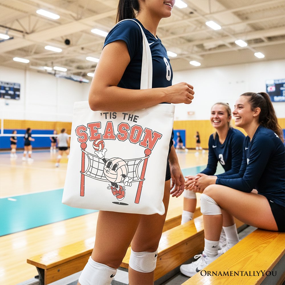 Tis the Season Volleyball Canvas Tote Bag