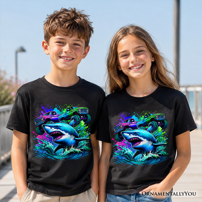 Cool Truck and Shark Kids Cotton Tee Shirt