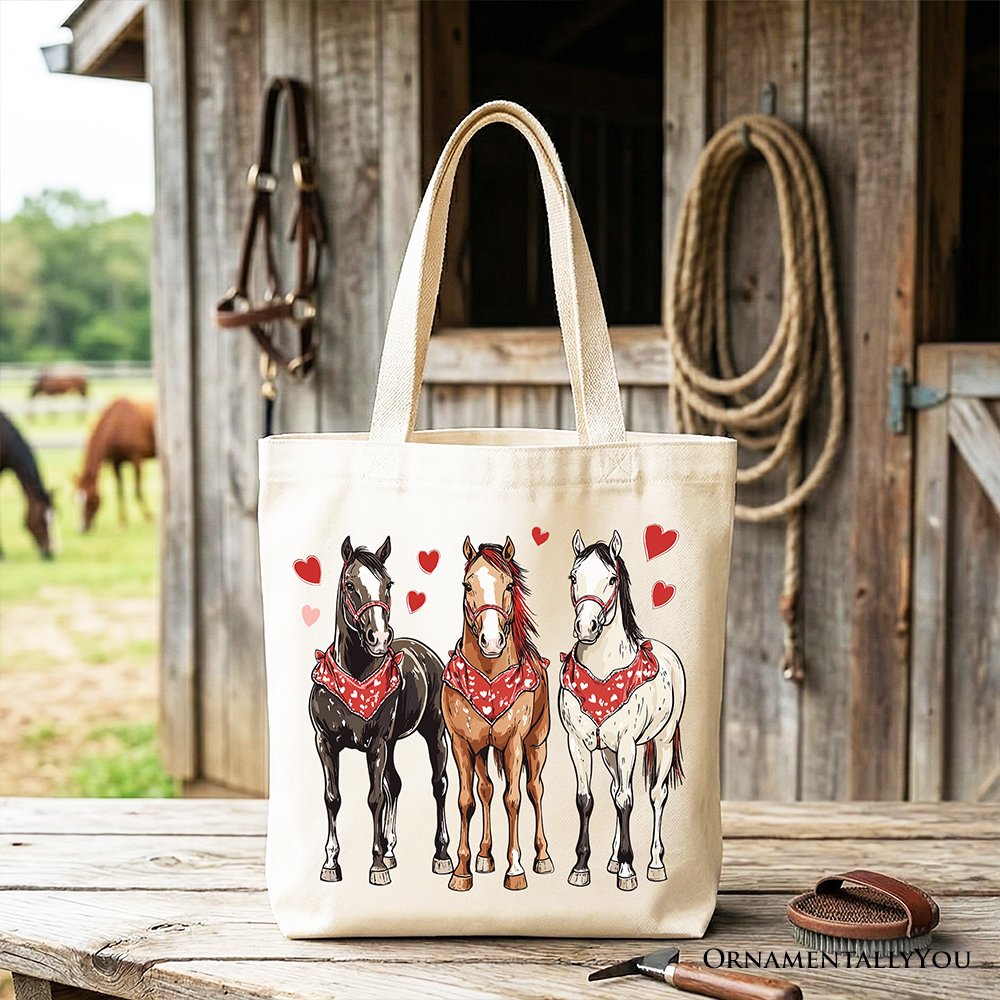 Adorable Valentine Horse Western Tote Bag of Love