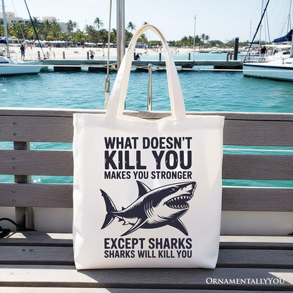 the Sarcastic Shark Canvas Shopper Tote Bag