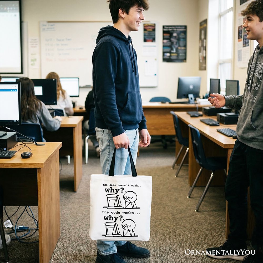Funny Coder And Programmer Canvas Tote Bag