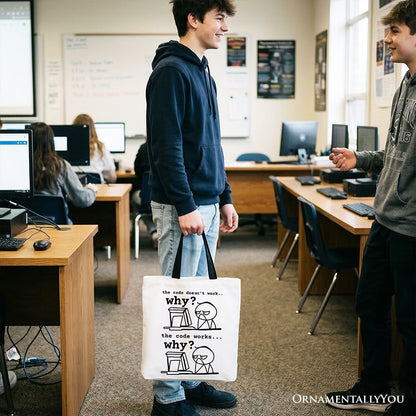 Funny Coder And Programmer Canvas Tote Bag
