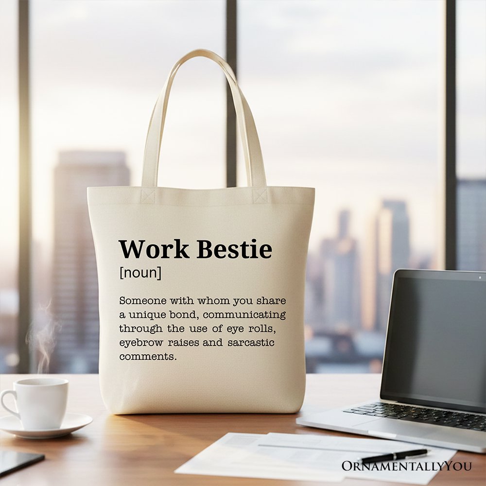 Work Bestie Canvas Tote Bag for Fun Office Gifts