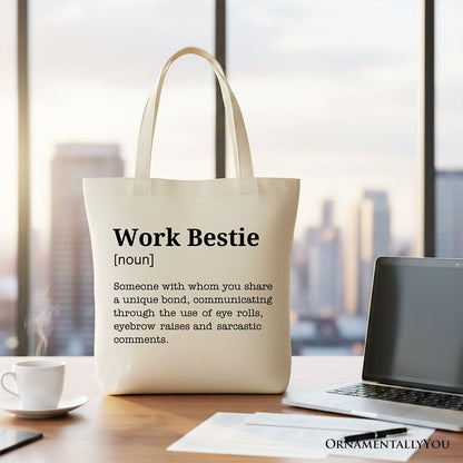 Work Bestie Canvas Tote Bag for Fun Office Gifts