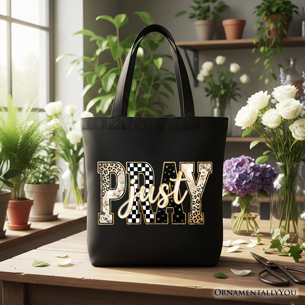 Retro and Leopard Christian Canvas Tote Bag