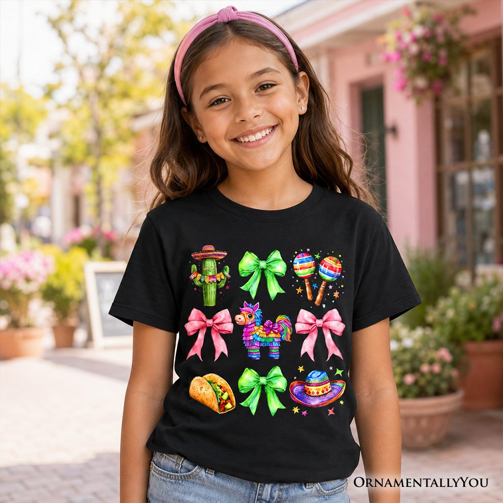 Youth Soft Mexican Fiesta Bow Print Shirt