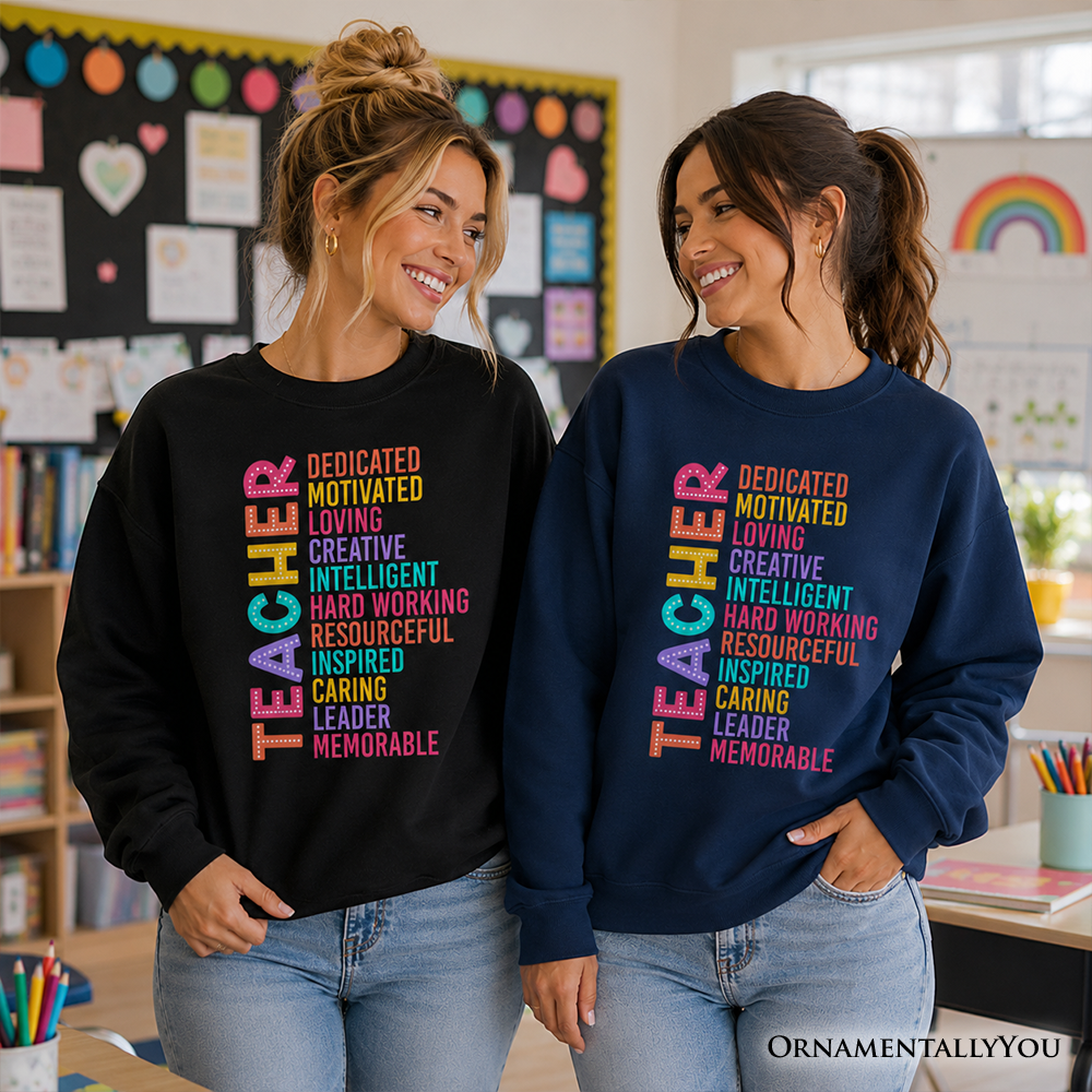 Colorful Teacher Acronym Sweatshirt for Educators