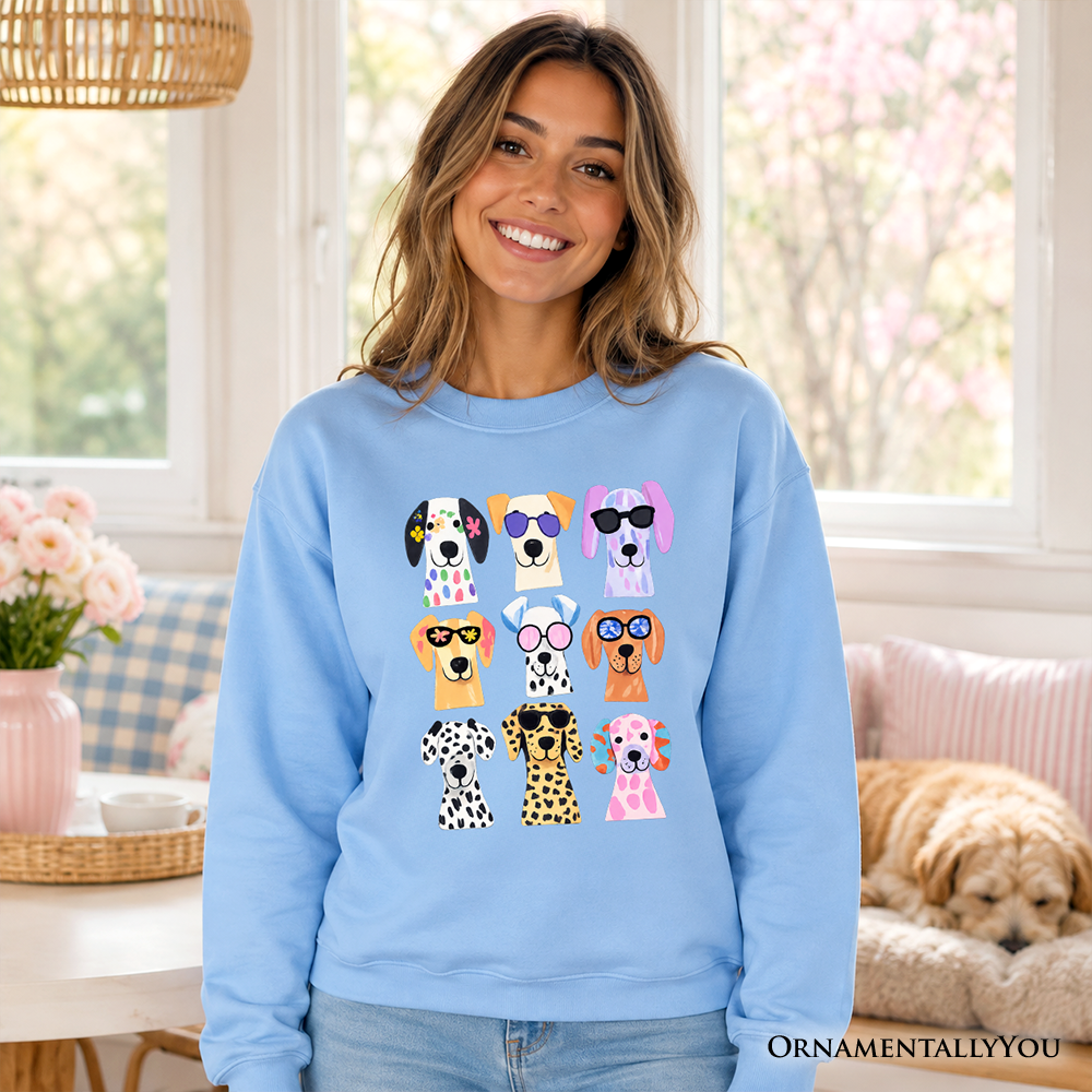 Colorful Dogs and Breeds Summer Sweatshirt