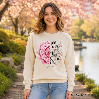 Bible Verse and Christian Floral Rose Sweatshirt