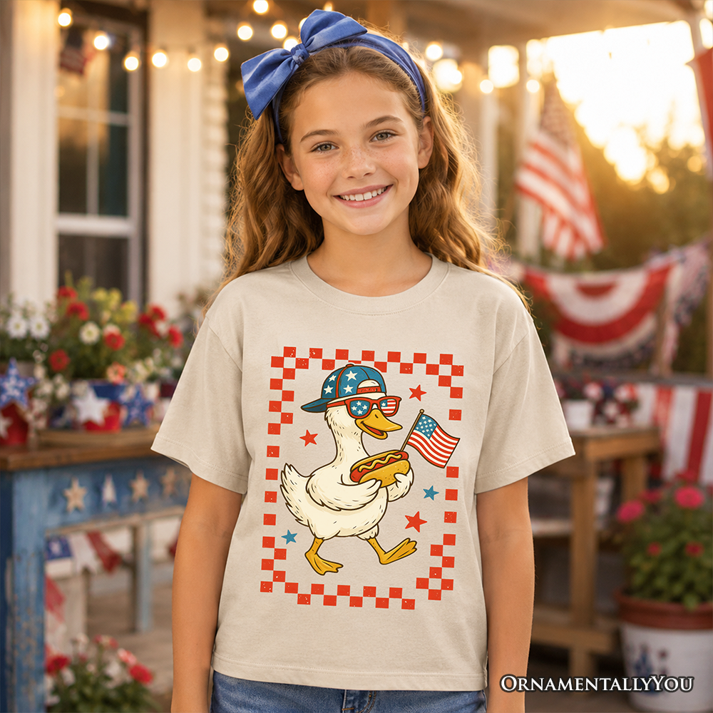 Kids Patriotic Duck Tee For The Fourth Of July