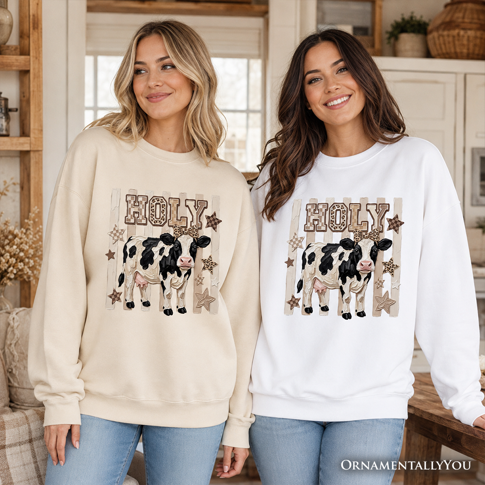 Holy Cow Coquette and Leopard Bow Sweatshirt