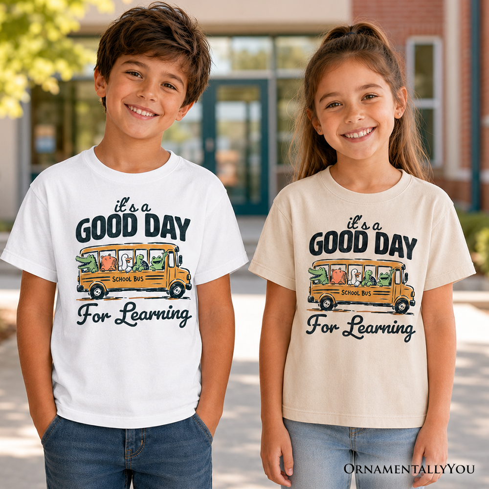 Kids Vintage School Bus Learning Tee Shirt
