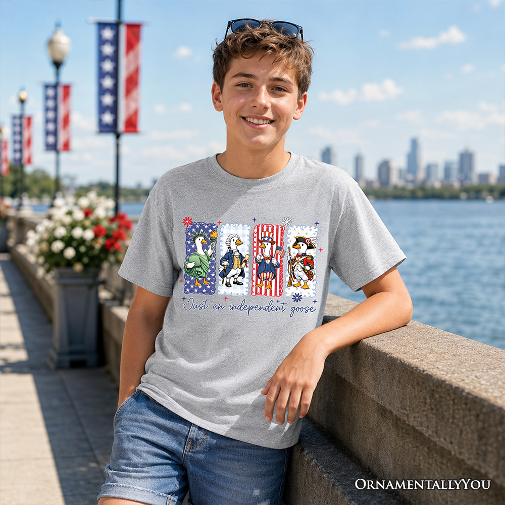 Kids and the Funny Goose Patriotic Cotton Tee