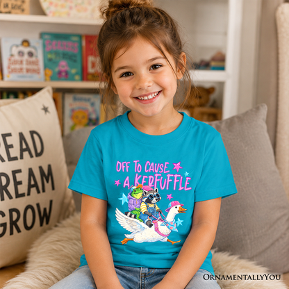 Off to Cause a Kerfuffle Kids Funny Shirt