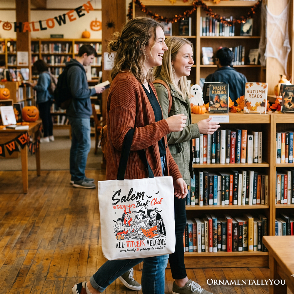 Salem Book Club Witches Tote Bag for a Reader