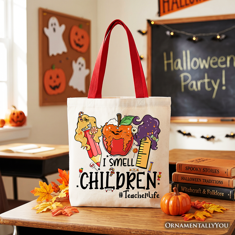 I Smell Children Witch Teacher Canvas Tote Bag