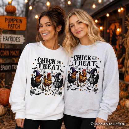 Chick or Treat Chicken Sweatshirt Funny Halloween