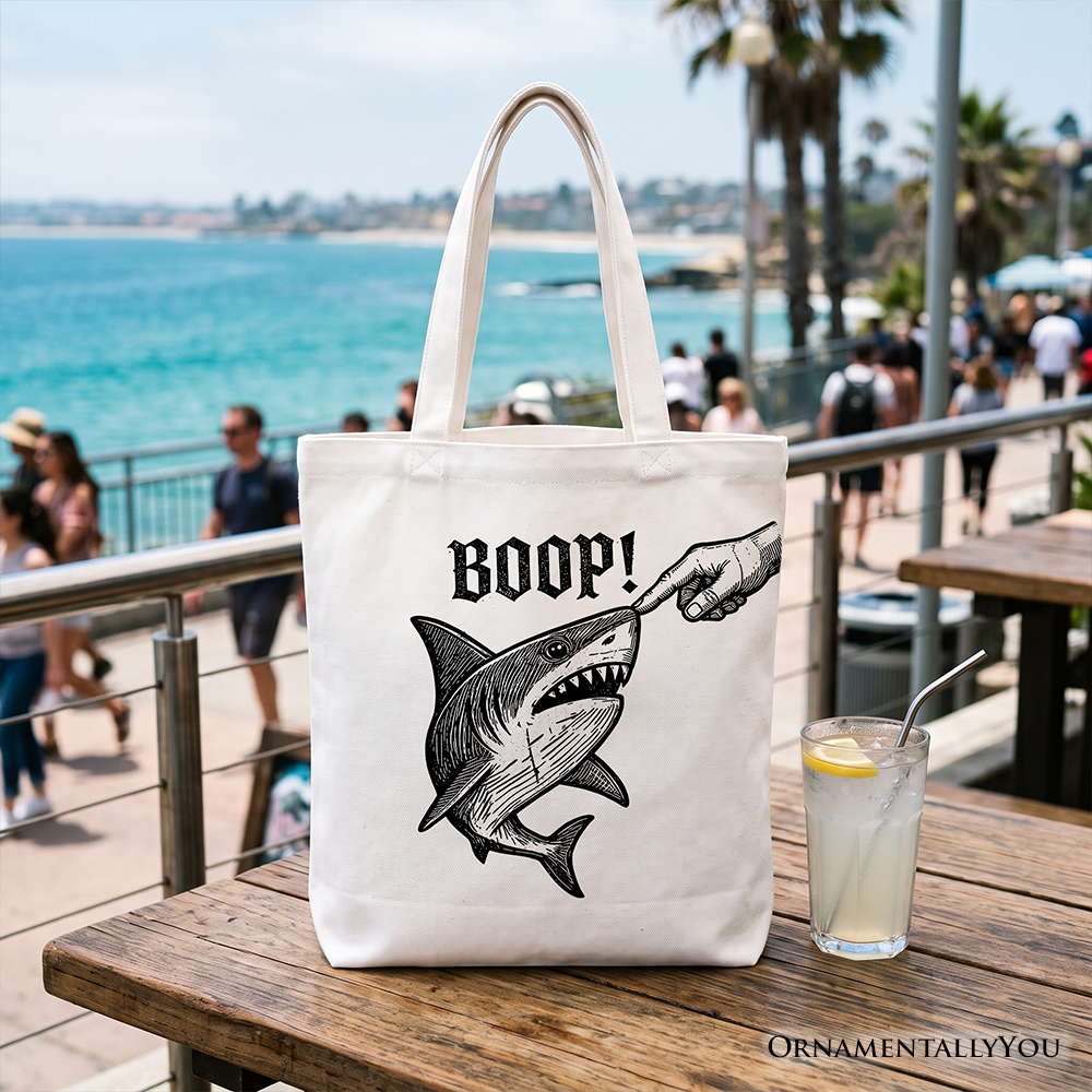 Boop Shark Tote Bag for Funny Ocean Gifts
