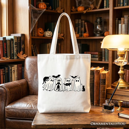 Cute Ghost Teacher Halloween Canvas Tote Bag