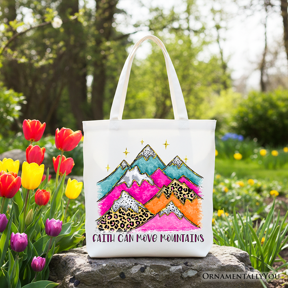 Faith Moves Mountains Christian Tote Bag and Gift