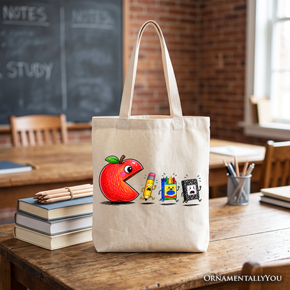 Funny Apple First Day School Tote and Bag